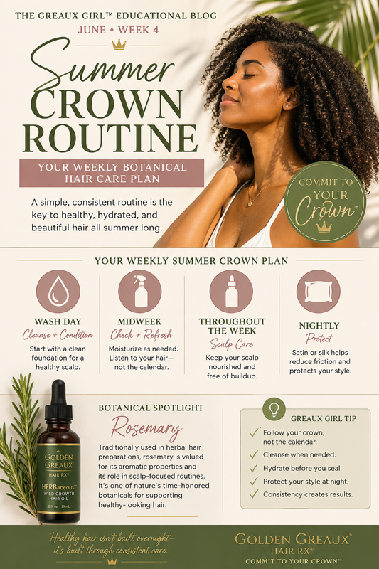 Summer Crown Routine — “Your Weekly Botanical Hair Care Plan”