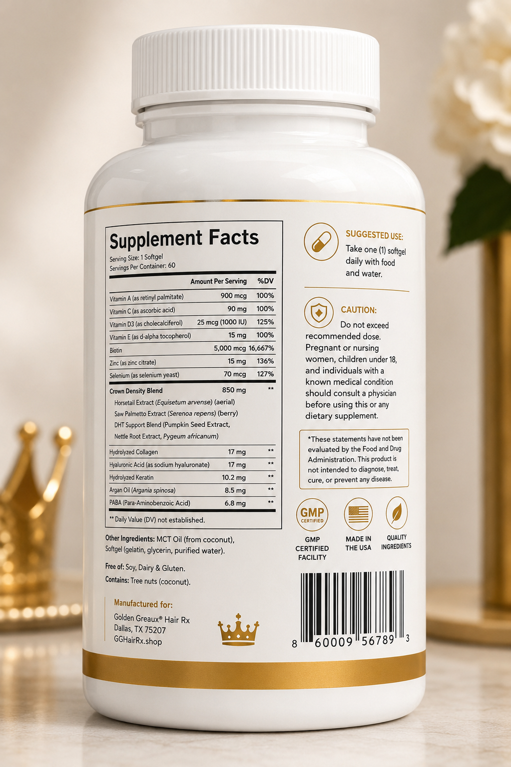 Crown Vitality™ Hair Density + Growth Support Softgels