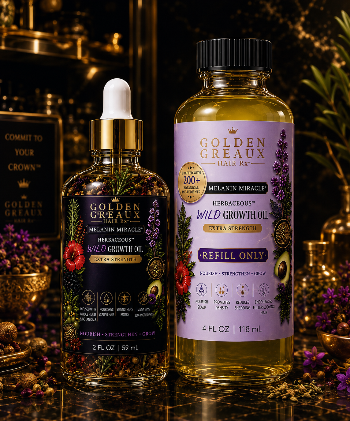 Melanin Miracle™ HERBaceous WILD Growth Oil & REFILL