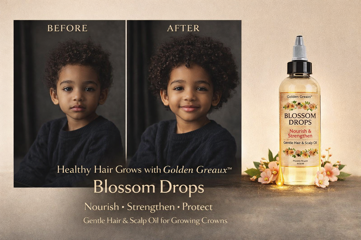 Blossom Drops— Nourish & Strengthen Kids Hair Oil | For Ages 2-6