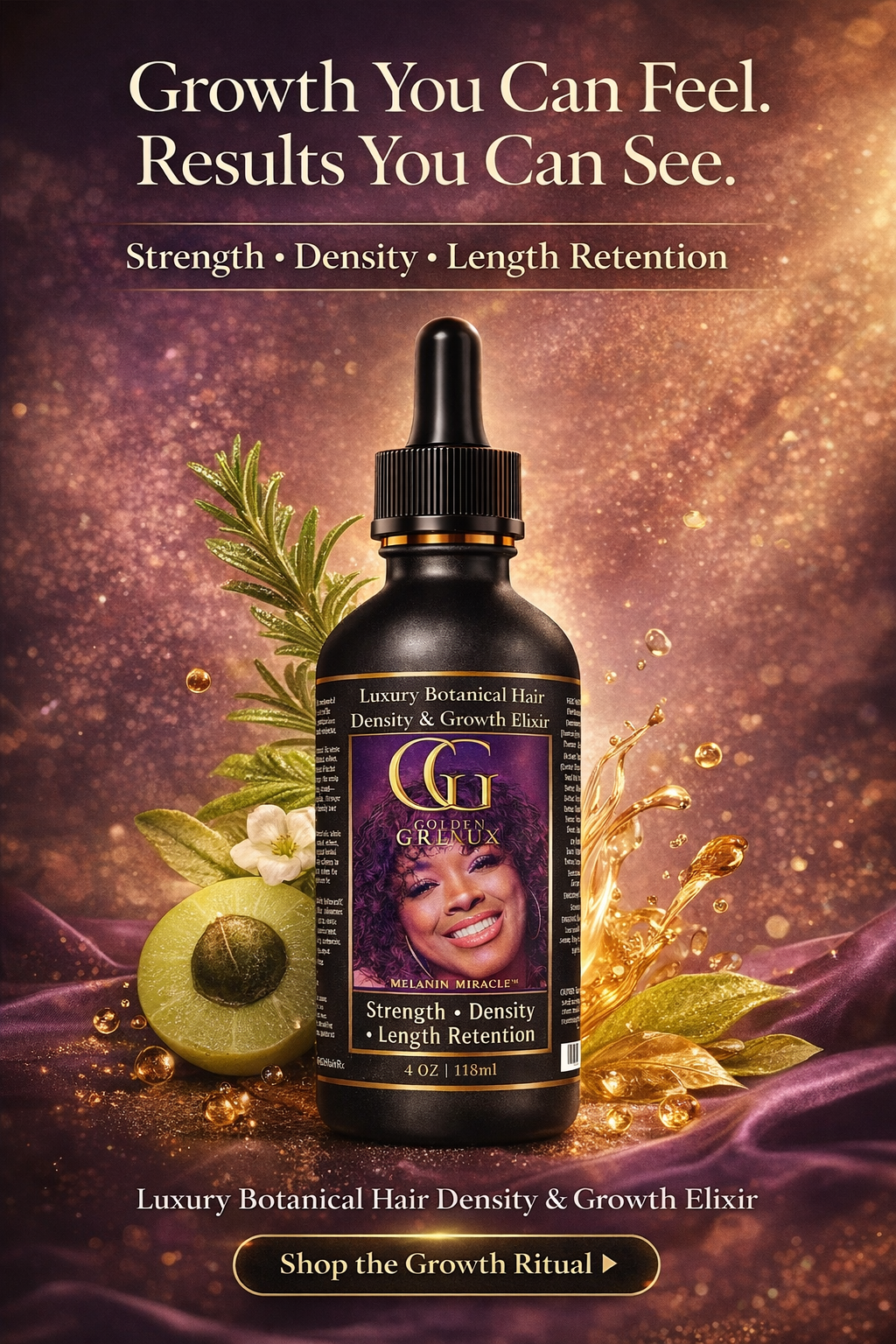 Melanin Miracle— Luxury Botanical Hair Density and Growth Elixir