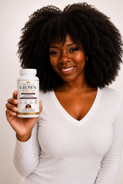 CROWN VITALITY™

AM: Inside Out Formula™ — Hair Density + Growth Support

Biotin-Powered Nutrient Complex™ | 90-Day Supply Softgels