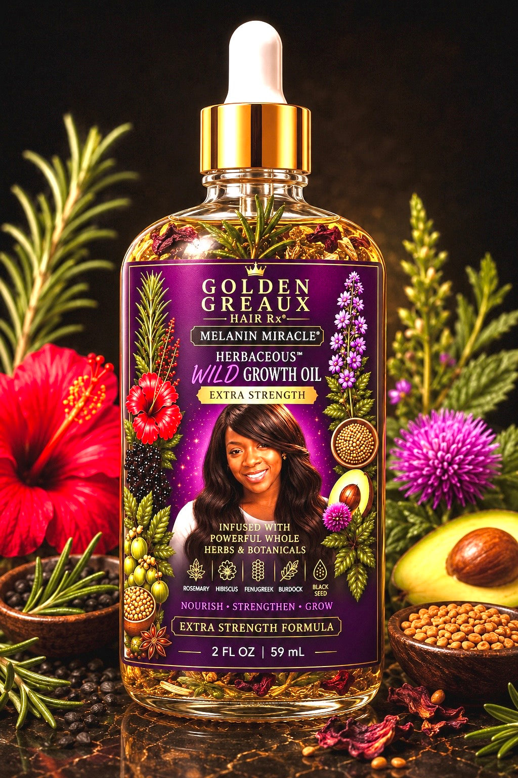 Melanin Miracle™ HERBaceous WILD Growth Oil — small