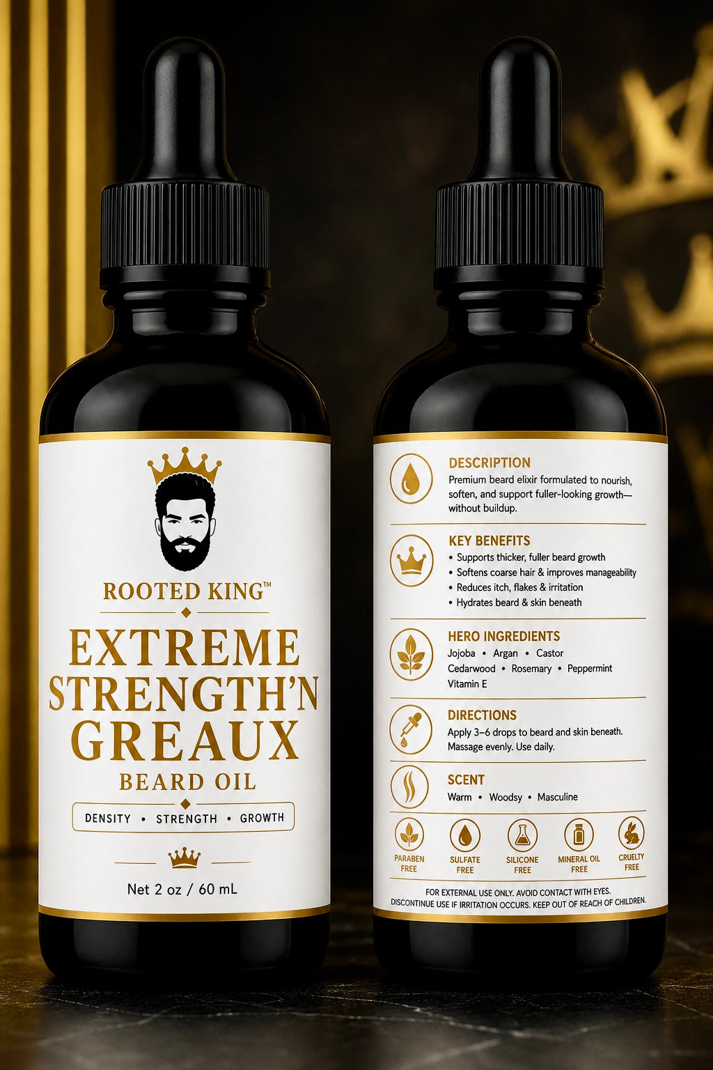 Rooted King Extreme Strength ‘n Greaux Beard Oil
