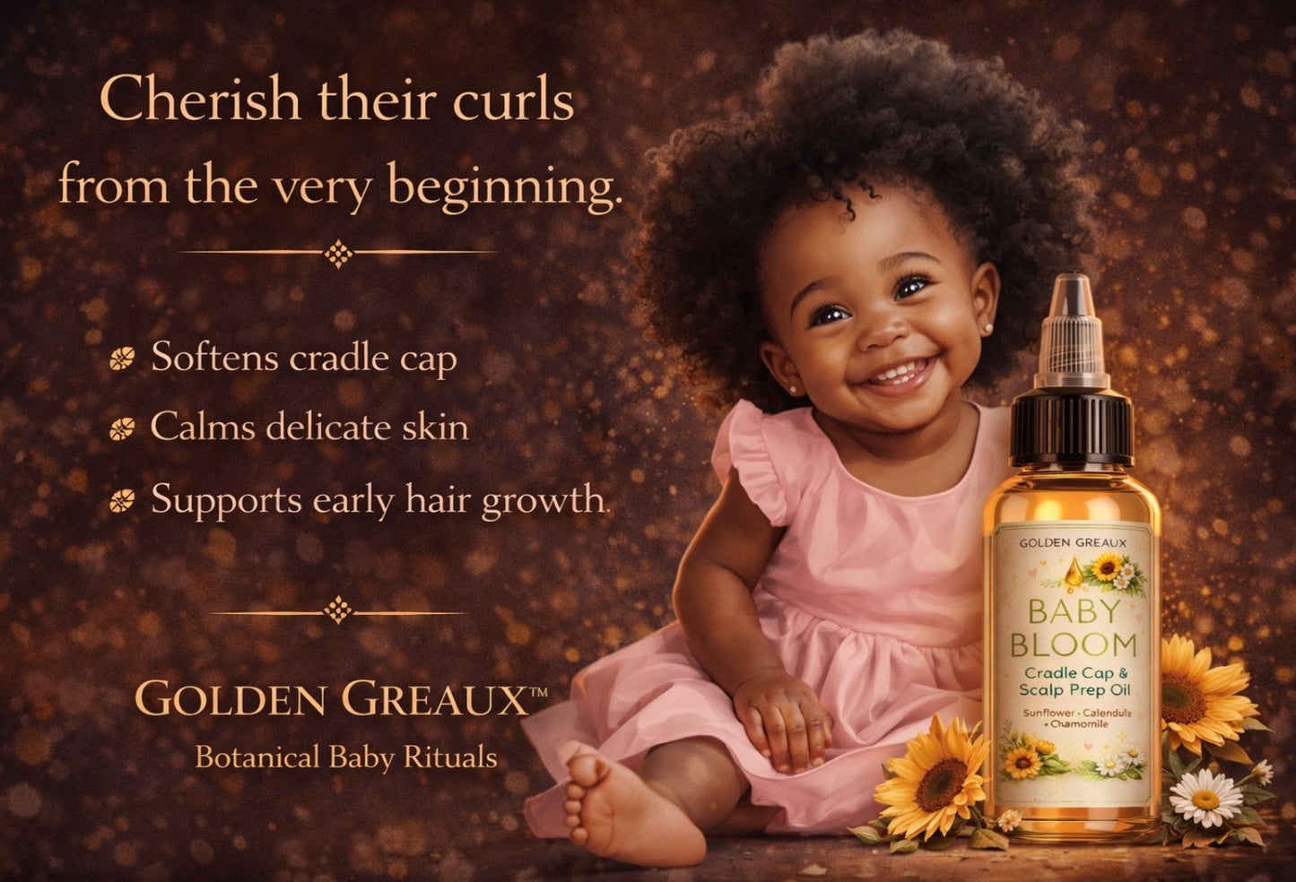 Baby Bloom— Cradle Cap & Scalp Prep Oil Baby Hair Oil | Ages 0-24 months