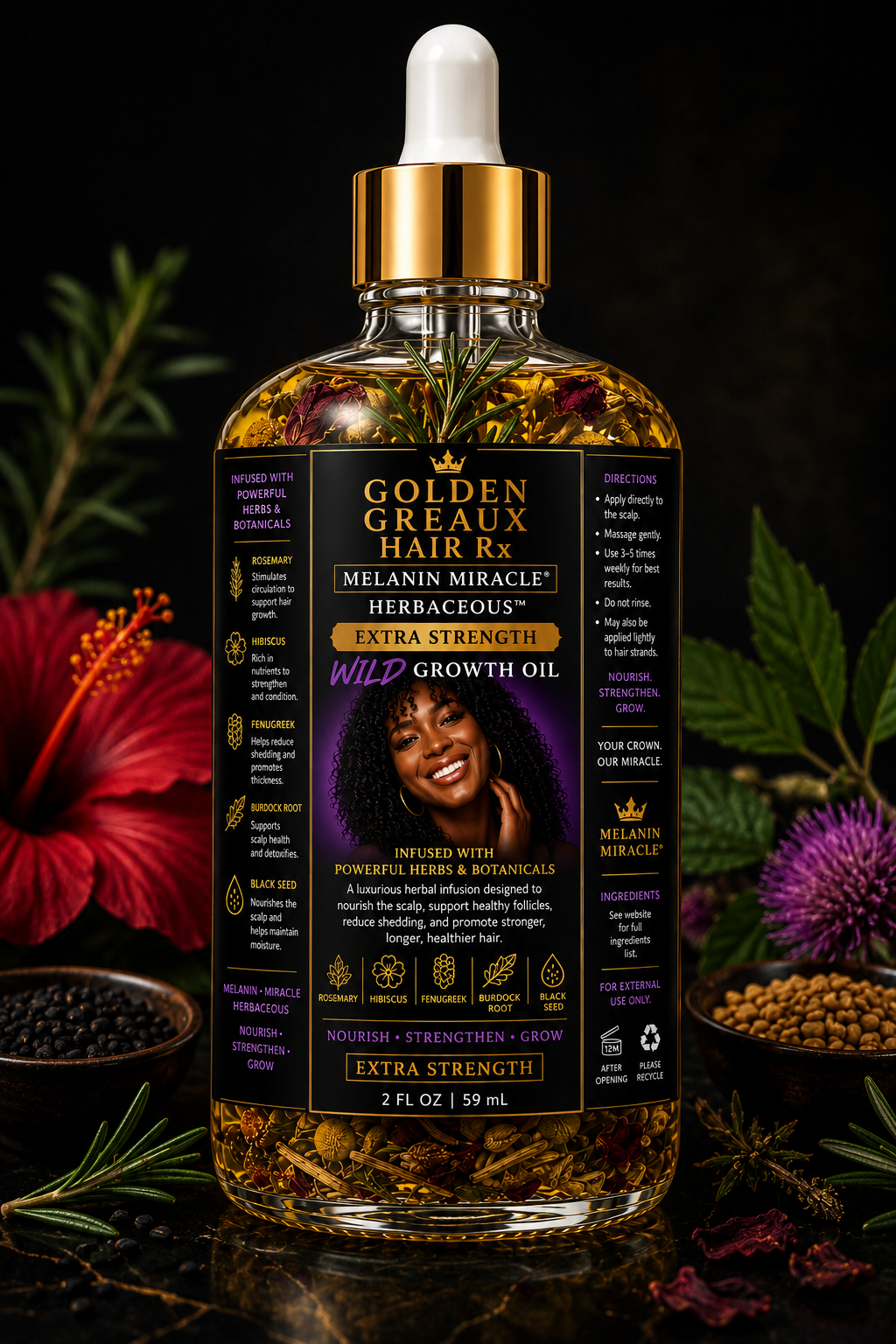 Melanin Miracle™ HERBaceous WILD Growth Oil